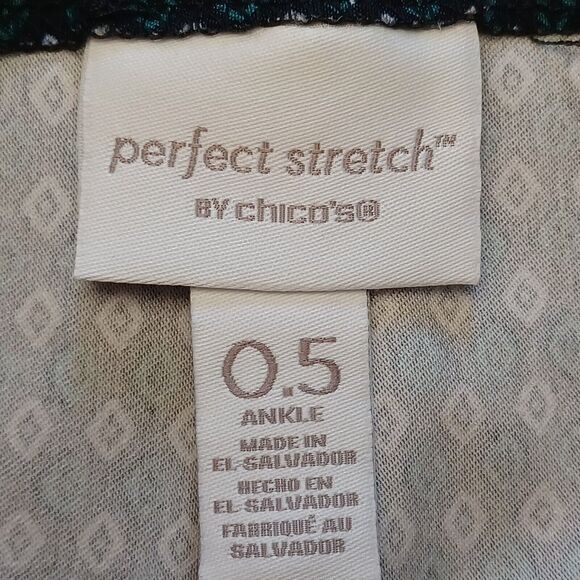 Chicos Pants O.5 US 6 Black Perfect Stretch JOSIE Slim Ankle Diamond Pattern NEW - Picture 7 of 10